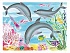 Акварельная раскраска – Дельфины  - миниатюра №1